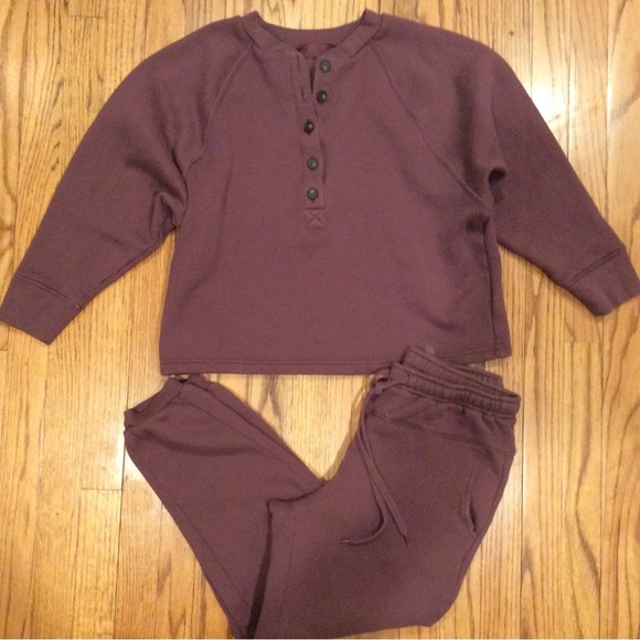 Madewell MWL Betterterry Henley Manor Purple Sweatshirt Loungewear Top - Picture 7 of 7